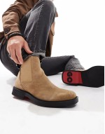 iker chelsea boots in light brown suede