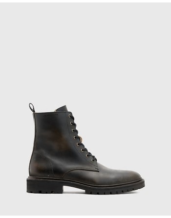 Tobias leather lace up boots in dark brown