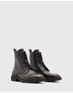 Tobias leather lace up boots in dark brown