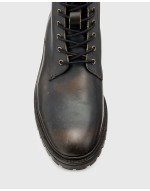 Tobias leather lace up boots in dark brown
