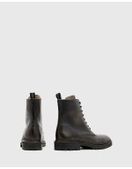 Tobias leather lace up boots in dark brown