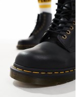 unisex Vegan 1460 8 eye boots in black felix rub off