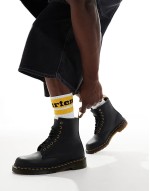 unisex Vegan 1460 8 eye boots in black felix rub off