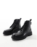 Callum Lace boot in black leather