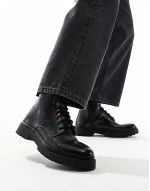 Callum Lace boot in black leather