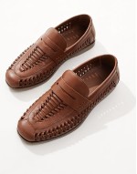 woven loafers in brown