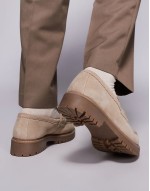 Sean tassel loafer in stone suede