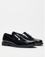 patent penny loafers in black