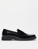 patent penny loafers in black