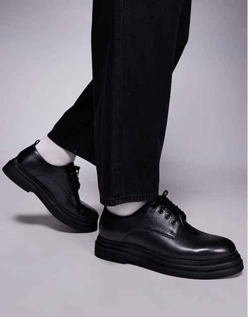 Brooklyn derby shoe in black leather