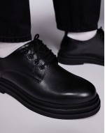 Brooklyn derby shoe in black leather