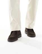 suede loafer shoe in brown