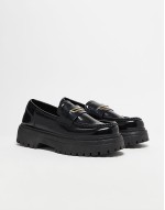 chunky loafers in black with snaffle