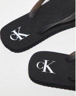 logo flip flops in black