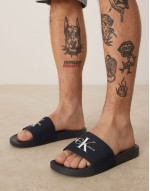 large logo sliders in navy