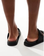 Kidman sandals with straps in raffia black