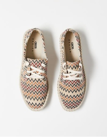 lace up espadrilles in aztec canvas