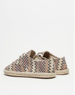 lace up espadrilles in aztec canvas