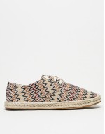 lace up espadrilles in aztec canvas