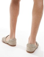 fisherman sandals in stone suede