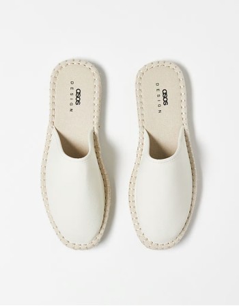 mule loafer espadrilles in white