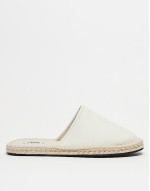 mule loafer espadrilles in white