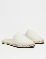 mule loafer espadrilles in white