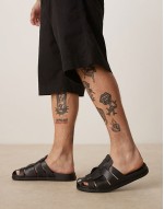 fisherman mule sandals in black