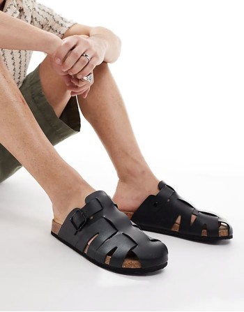 RB fisherman sandals in PU black