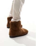 Huge Discount slipper boots in brown faux fur